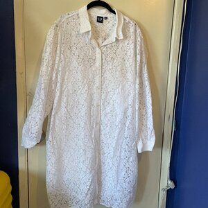 NWT Gap White Lace Shirt Dress